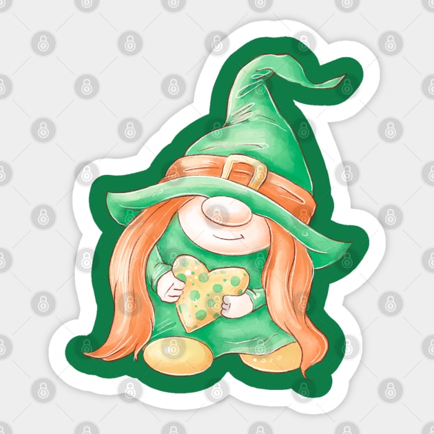 Girl St. Patrick's Day Gnome Sticker by Wanderer Bat